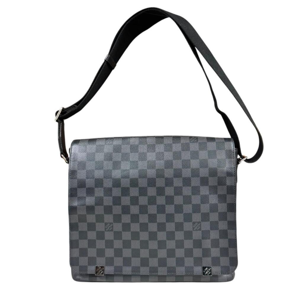 Louis Vuitton District NM Damier Canvas Shoulder Bag Graphite Black